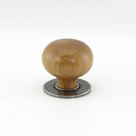 Pewter and Wood 'Rowtor' Cabinet Knob