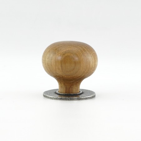 Pewter and Wood 'Rowtor' Cabinet Knob