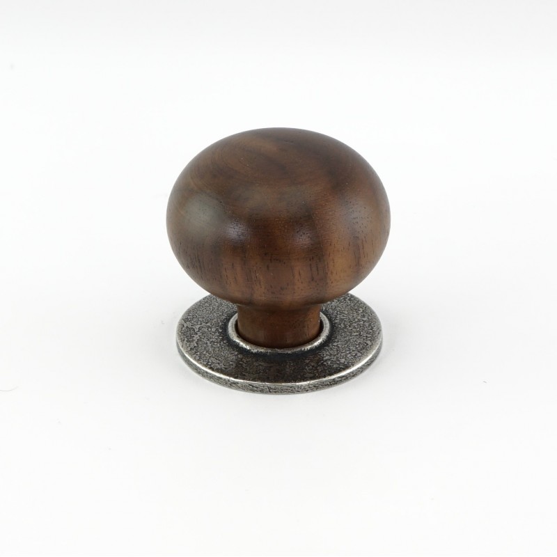 Pewter and Wood 'Rowtor' Cabinet Knob