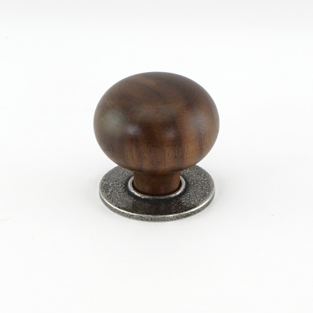 Pewter and Wood 'Rowtor' Cabinet Knob