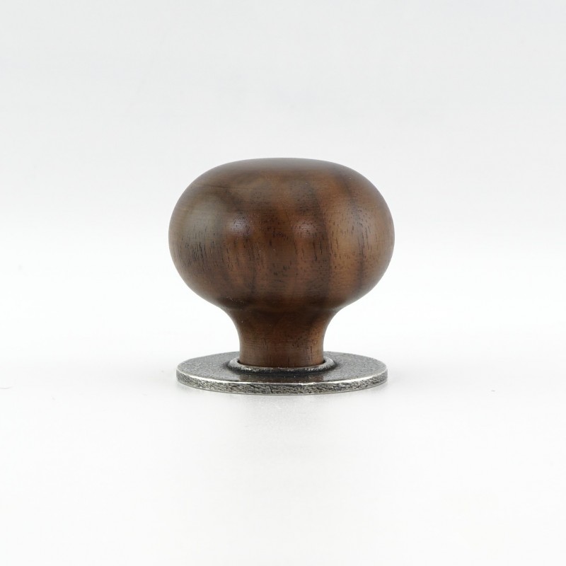 Pewter and Wood 'Rowtor' Cabinet Knob