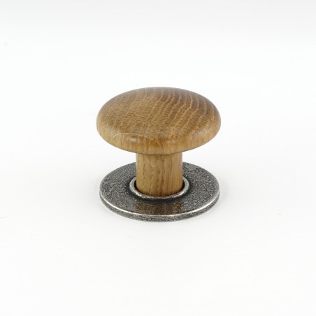 Pewter and Wood 'Sheeptor' Cabinet Knob