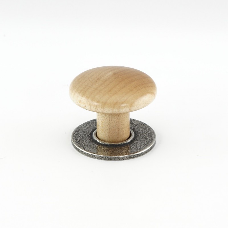 Pewter and Wood 'Sheeptor' Cabinet Knob