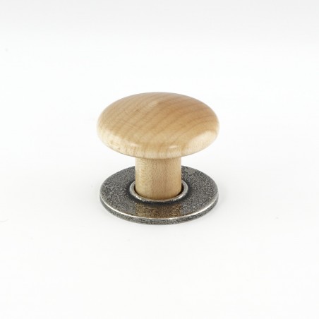 Pewter and Wood 'Sheeptor' Cabinet Knob