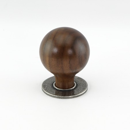 Pewter and Wood 'Brentor' Cabinet Knob