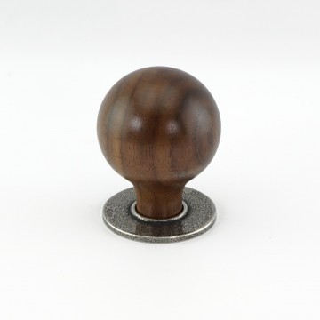 Pewter and Wood 'Brentor' Cabinet Knob