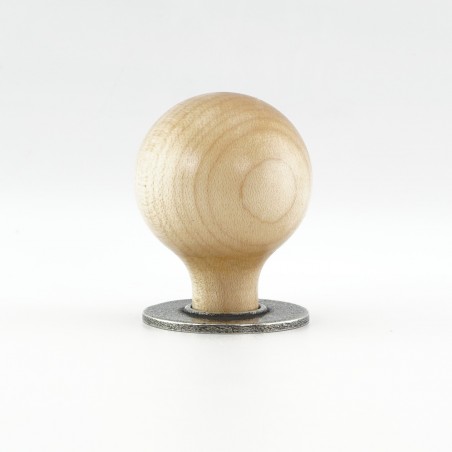 Pewter and Wood 'Brentor' Cabinet Knob