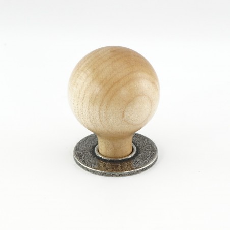 Pewter and Wood 'Brentor' Cabinet Knob