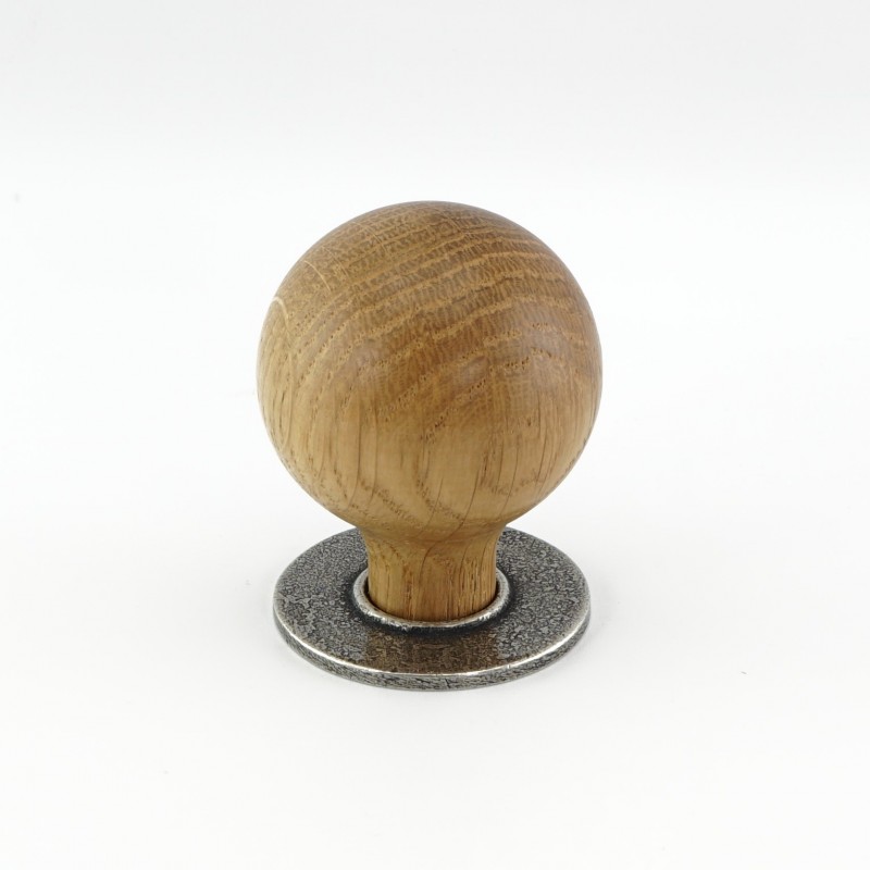 Pewter and Wood 'Brentor' Cabinet Knob