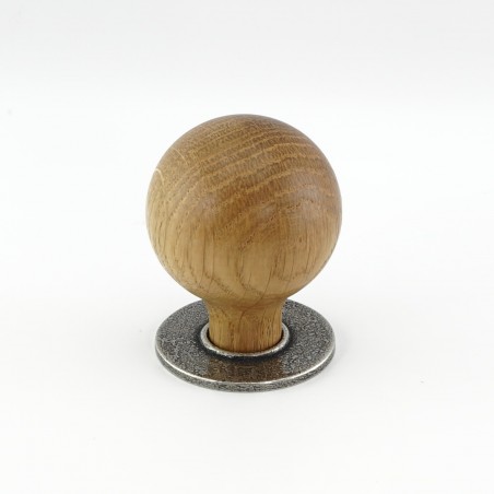 Pewter and Wood 'Brentor' Cabinet Knob
