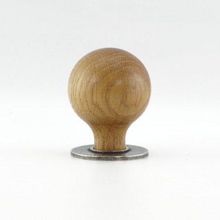 Pewter and Wood 'Brentor' Cabinet Knob