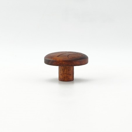 Teak Engraved Wooden Knob (Leaves)