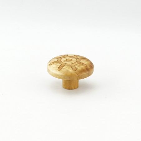 Beech Engraved Wooden Knob (Flower)