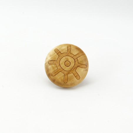 Beech Engraved Wooden Knob (Flower)