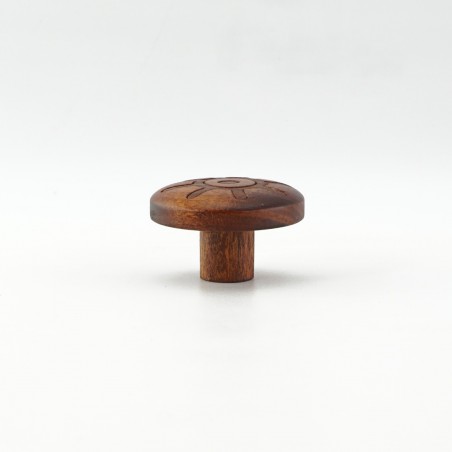 Teak Engraved Wooden Knob (Flower)