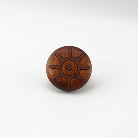 Teak Engraved Wooden Knob (Flower)