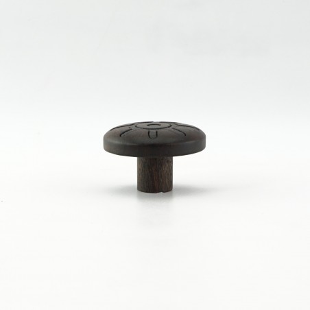 Walnut Engraved Wooden Knob (Flower)