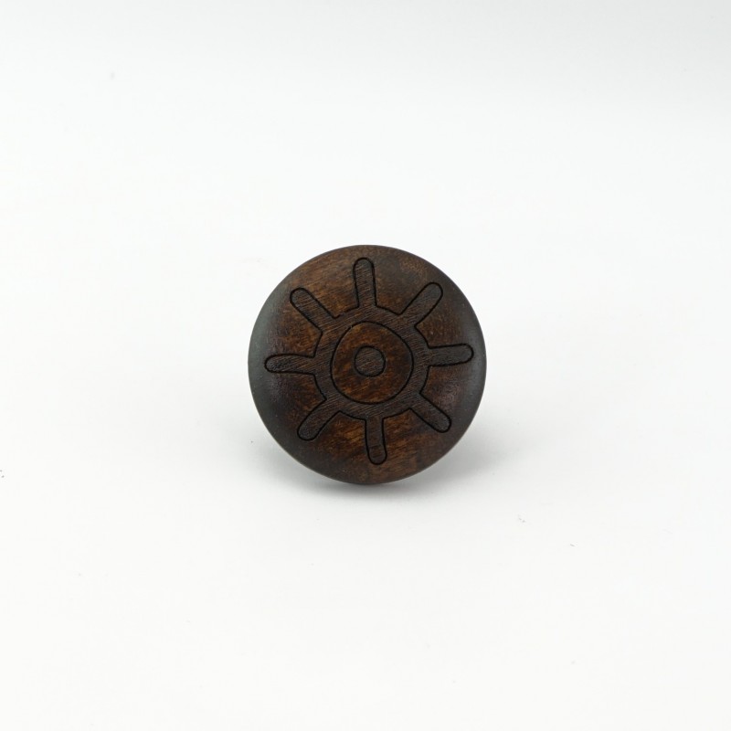 Walnut Engraved Wooden Knob (Flower)