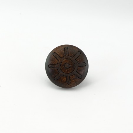 Walnut Engraved Wooden Knob (Flower)