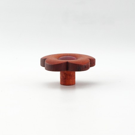 Red Wooden Flower Knob