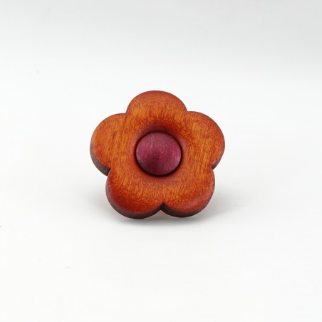 Red Wooden Flower Knob