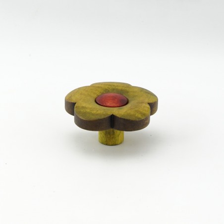 Green Wooden Flower Knob Green Wooden Flower Knob
