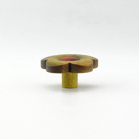 Green Wooden Flower Knob Green Wooden Flower Knob
