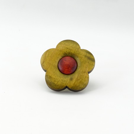 Green Wooden Flower Knob Green Wooden Flower Knob