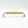 Modern Wooden and Metal Pull Handle in Beech
