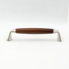 Modern Wooden and Metal Pull Handle in Mahogany Finish
