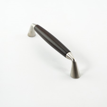 Modern Wooden and Metal Pull Handle in Walnut Finish