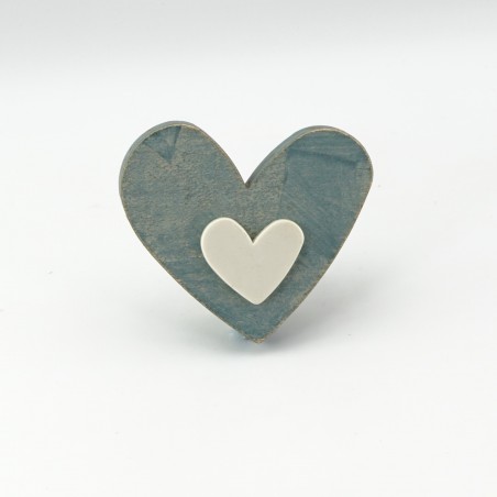 Crafty Blue Wooden Heart Cabinet Knob