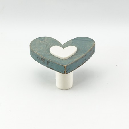 Crafty Blue Wooden Heart Cabinet Knob