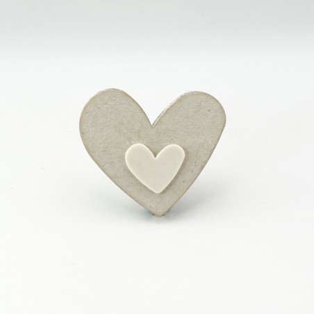 Crafty White Wooden Heart Cabinet Knob
