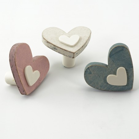 Crafty Wooden Heart Cabinet Knobs