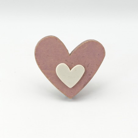 Crafty Red Wooden Heart Cabinet Knob