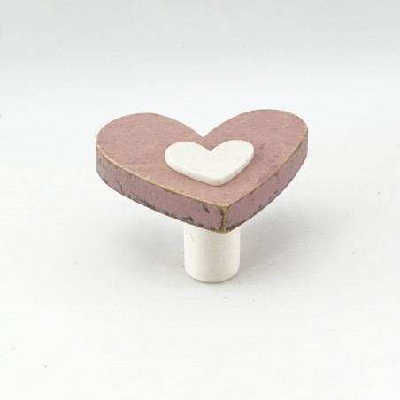 Crafty Red Wooden Heart Cabinet Knob