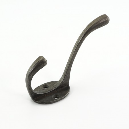 Bellever Double Coat Hook in Antique Iron