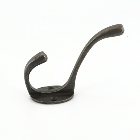 Bellever Double Coat Hook in Antique Iron