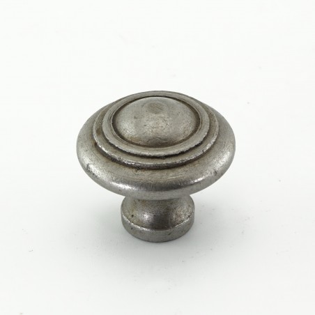 Ringed top Cabinet knob in Antique Iron