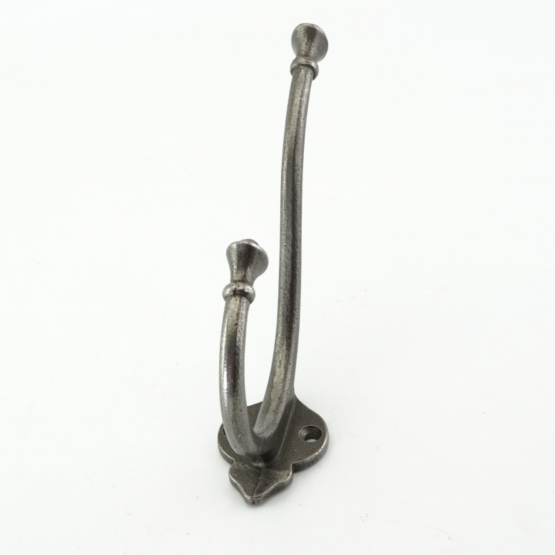 Cast iron coat hook Double coat hook Oak &