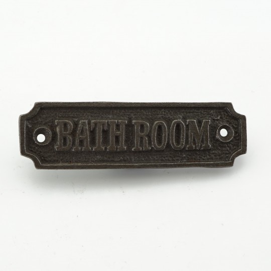 Embossed metal sign cast iron bathroom door sign Oak &