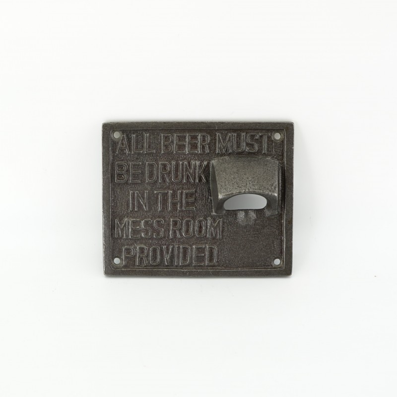 Cast Iron Bottle Opener and Sign