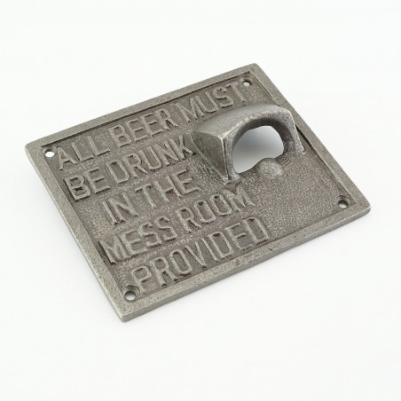 Cast Iron Bottle Opener and Sign
