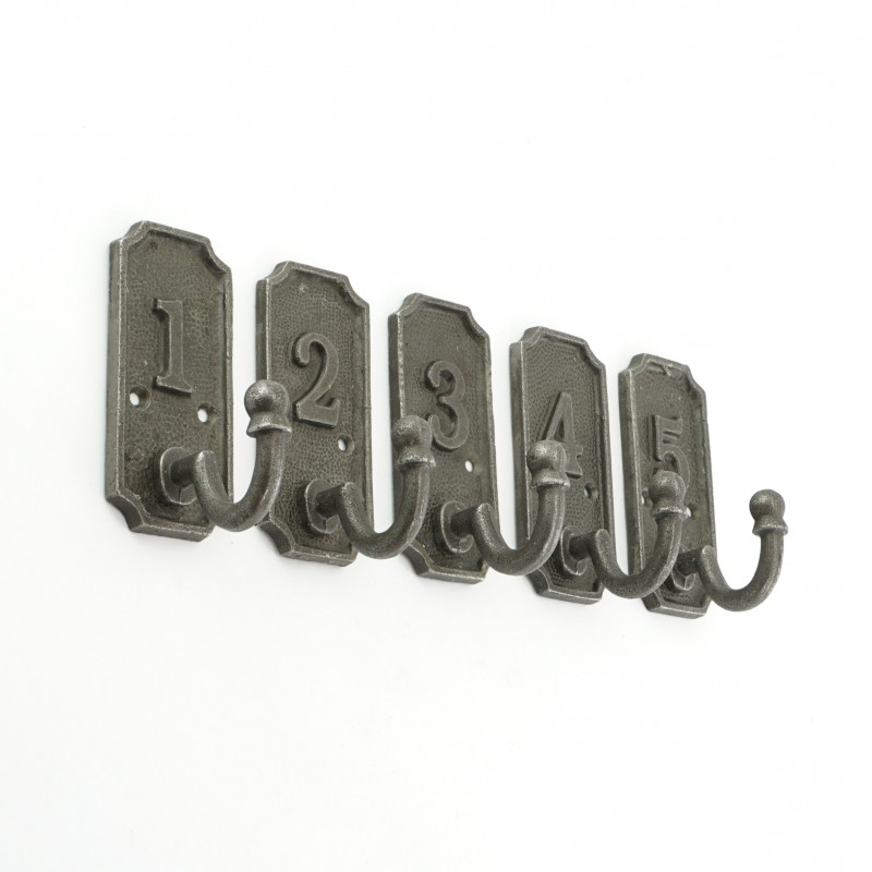 Coat peg numbers for wall Cast iron coat pegs Oak &