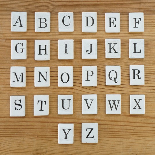 Antique style ceramic letters Ceramic letter tiles Oak &