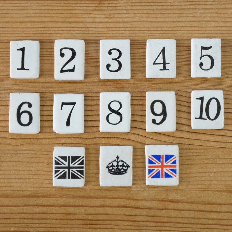 Antique Style Ceramic Numbers 1-10