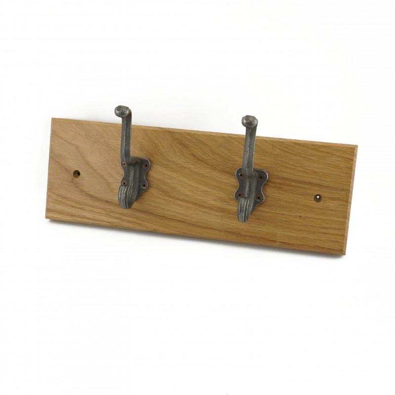 Wooden Mallet Oak Coat Rack 4 Double Hooks, Fully Assembled, 20\"x2.25...